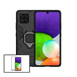 PHONECARE Kit Film de Verre Trempé 5D à Couverture Complète + Coque 3X1 Military Defender pour Samsung Galaxy M32