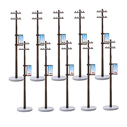 Avis 10 Pièces Mini Poteau De Ligne électrique Pour Chemin De Fer Micro Paysage Accs 14.3cm