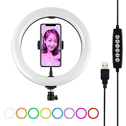 Yonis Ring Light LED 10 Modes 8 Couleurs RGB