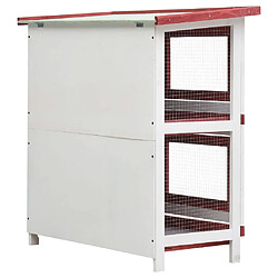 Helloshop26 Clapier cage d'extérieur 4 portes 90 x 45 x 90 cm rouge bois 02_0000594 pas cher