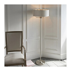 Endon Lampadaire Highclere Acier,tissu Plaque Chrome brossée,lin naturel 3 ampoules 160cm