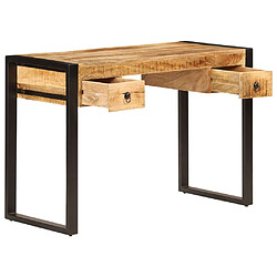 Avis Helloshop26 Bureau table meuble travail informatique avec 2 tiroirs 110 cm bois solide de manguier 0502080