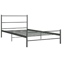 vidaXL Cadre de lit sans matelas gris métal 90x200 cm