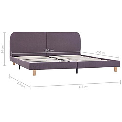 vidaXL Cadre de lit sans matelas taupe tissu 180x200 cm pas cher