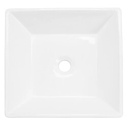 ML-Design Lavabo en Céramique Blanc Brillant, 41 x 41 x 12 cm, Carré, Vasque à Poser sur Plan de Toilette, Lave-Mains Évier pour la Salle de Bain/WC Invités, Design Moderne, sans Matériel de Montage