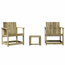 Maison Chic Ensemble de salle à manger de jardin 3 pcs,Table et chaises d'extérieur bois de pin imprégné -GKD152067