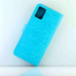 Wewoo Housse Coque Pour Galaxy A51 Crazy Horse Texture de protection en cuir à rabat horizontal avec support et fentes cartes et portefeuille et cadre photo bleu bébé