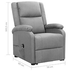 vidaXL Fauteuil Gris clair Tissu pas cher