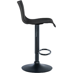 Decoshop26 Tabouret de bar x1 design simple avec repose-pieds en plastique noir pieds en métal noir 10_0004551