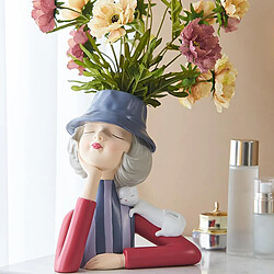 Fille Statue Vase À Fleurs De Table Jardinière Bouquet Ornements Artisanat Cadeau Rouge pas cher