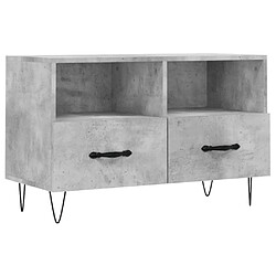 vidaXL Meuble TV Gris béton 80x36x50 cm Bois d'ingénierie