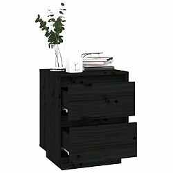 Maison Chic Lot de 2 Tables de chevet - Tables de Nuit Noir 40x35x50 cm Bois de pin solide pas cher