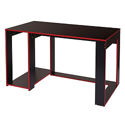 Decoshop26 Bureau table de bureau pour ordinateur 120x60x76cm en MDF noir/rouge 04_0001454