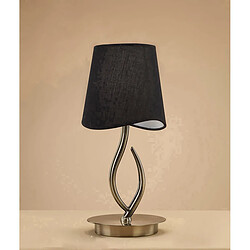 Inspired Lampe de table Ninette 1 lumière E14 petite, laiton antique avec abat-jour noir