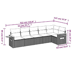 Avis Maison Chic Salon de jardin 6 pcs avec coussins | Ensemble de Table et chaises | Mobilier d'Extérieur noir résine tressée -GKD14404