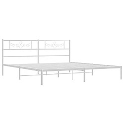 Maison Chic Lit adulte - Cadre de lit métal avec tête de lit,Structure du lit Contemporain pour chambre blanc 200x200 cm -MN83056 pas cher