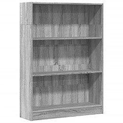 vidaXL Bibliothèque sonoma gris 80x24x109 cm bois d'ingénierie