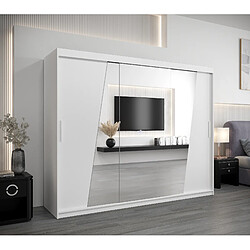 Abiks Meble Armoire Rhomb à portes coulissantes 200/250/62 3 portes (blanc/blanc)