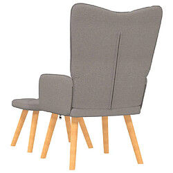 Avis vidaXL Chaise de relaxation avec tabouret Taupe Tissu