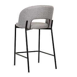 Avis Secury-T Lot de 2 chaises de bar, tabourets tissus gris - pieds en métal noir - KRISTEN