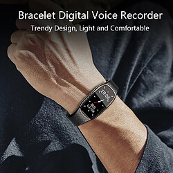 Universal Bracelet Magnétophone numérique Bracelet Magnétophone audio Montre Enregistrement Réduction du bruit HiFi Portable HD Audio MP3 Music Player