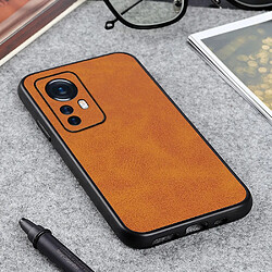 Coque en TPU + PU antichoc marron pour votre Xiaomi 12 Pro