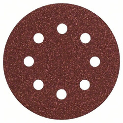 Bosch 2609256A17 Feuilles abrasives pour Ponceuses excentriques Diamètre 115 mm 8 trous Grain 80 Lot de 5 feuilles