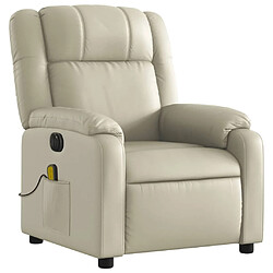 Avis Maison Chic Fauteuil Relax pour salon, Fauteuil de massage inclinable électrique crème similicuir -GKD78430