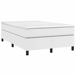 Maison Chic Lit adulte- Lit + matelas,Sommier à lattes de lit avec matelas blanc 120x190cm similicuir -GKD64886