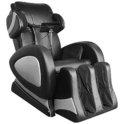 vidaXL Fauteuil de massage avec écran Noir Similicuir