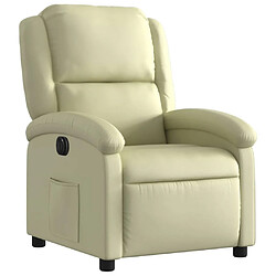 Avis Maison Chic Fauteuil Relax pour salon, Fauteuil inclinable électrique crème cuir véritable -GKD16087