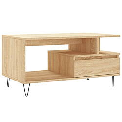 vidaXL Table basse Chêne sonoma 90x49x45 cm Bois d'ingénierie