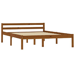 Maison Chic Lit adulte - Lit simple Cadre de lit,Structure du lit Contemporain Marron miel Bois de pin massif 140 x 200 cm -MN34187