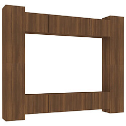 vidaXL Ensemble de meubles TV 8 pcs Chêne marron Bois d'ingénierie