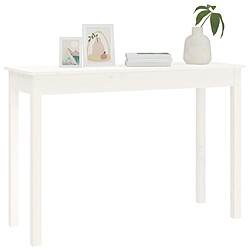 Avis vidaXL Table console Blanc 110x40x75 cm Bois massif de pin