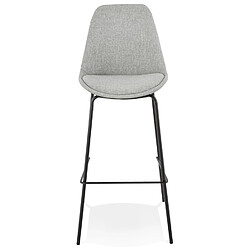 Avis Alterego Tabouret de bar 'ALOE' en tissu gris avec pied en métal