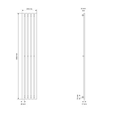 ECD Germany Radiateur Design Radiateur Sèche Serviette Porte Serviette Mural 260* 1800 Blanc