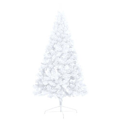 Avis vidaXL Demi-arbre de Noël artificiel pré-éclairé et boules blanc 120cm