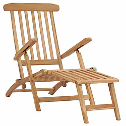 Maison Chic Bain de soleil,Lot de 2 Chaises longues de jardin et repose-pied et table Bois de teck -GKD14322