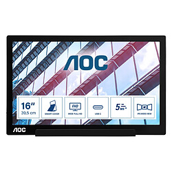 Avis AOC 01 Series I1601P écran plat de PC 39,6 cm (15.6") 1920 x 1080 pixels Full HD LED Argent, Noir