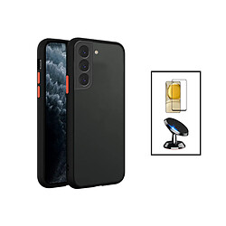 PHONECARE Kit Coque Anti Choque Caméra Protection + Film 5D Full Cover + Support Magnétique de Voiture Samsung Galaxy S23 - Noir