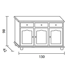 Avis Visiodirect Buffet 3 portes en pin massif coloris miel - Longueur 130 x Profondeur 42 x Hauteur 86 cm