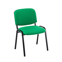 Decoshop26 Lot de 4 chaises visiteur empilable zone d'attente en tissu vert piètement à 4 pieds en métal noir 10_0003193