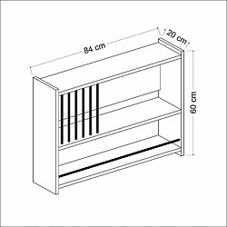 Helloshop26 Étagère murale à 3 niveaux pour cuisine 60 x 84 x 20 cm blanc 03_0007030