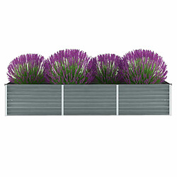 Maison Chic Jardinière,Lit surélevé de jardin - Bac à fleurs - pot de fleur Acier galvanisé 240x80x45 cm Gris -GKD54028