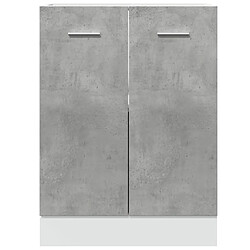 Acheter vidaXL Armoire de plancher Gris béton 60x46x81,5 cm Aggloméré