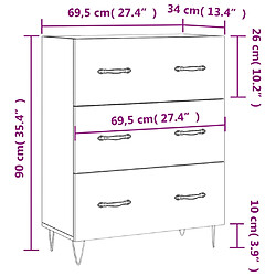 vidaXL Buffet noir 69,5x34x90 cm bois d'ingénierie pas cher