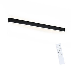 NETTLIFE Plafonnier LED Noir Moderne 107CM Longue Dimmable avec Télécommande Lampe de Bureau 32W Panneau pour Cuisine Chambre