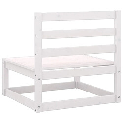 Maison Chic Salon de jardin 3 pcs + coussins - Mobilier/Meubles de jardin - Table et chaises d'extérieur Blanc Bois de pin massif -MN11351 pas cher