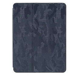 Etui en PU X-LEVEL motif camouflage, fonction réveil/veille automatique avec support et porte-crayon bleu pour votre iPad 9.7-pouces (2017)/(2018)/Air (2013)/Air 2/Pro 9.7 pouces (2016)